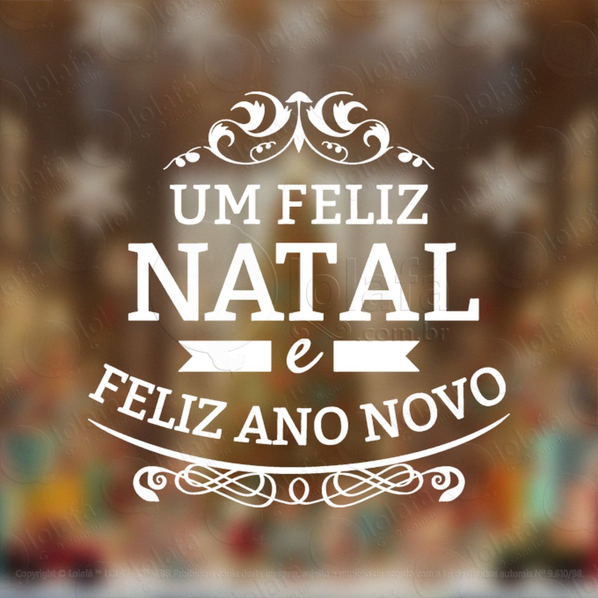 frase feliz natal e feliz ano novo adesivos de natal mod:433