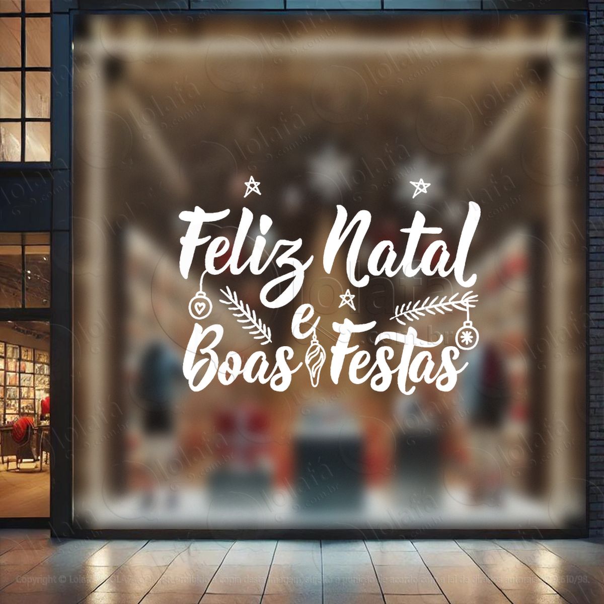 frase feliz natal e boas festas adesivos de natal mod:434
