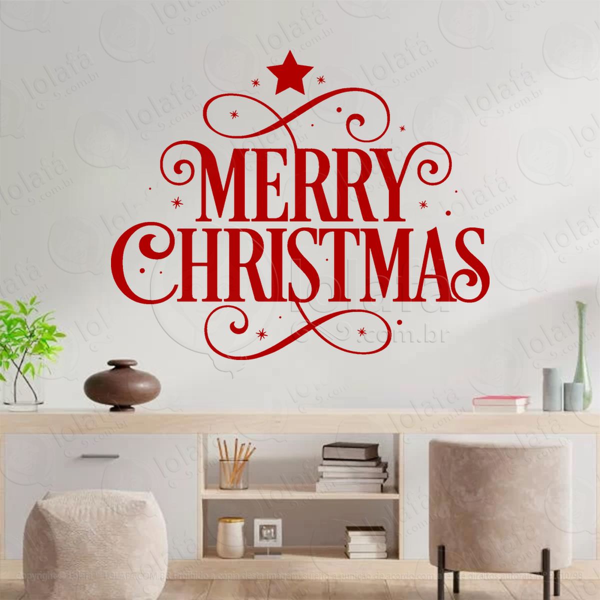 frase merry christmas adesivos de natal mod:438