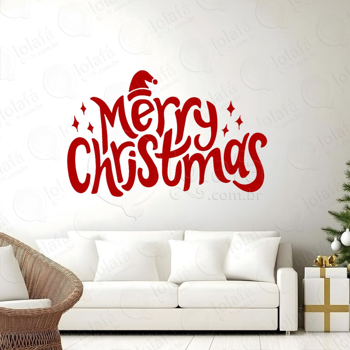 frase merry christmas adesivos de natal mod:441
