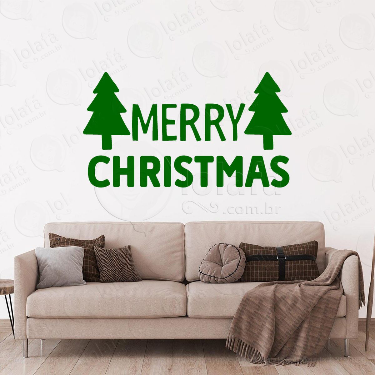 frase merry christmas e Árvores adesivos de natal mod:449