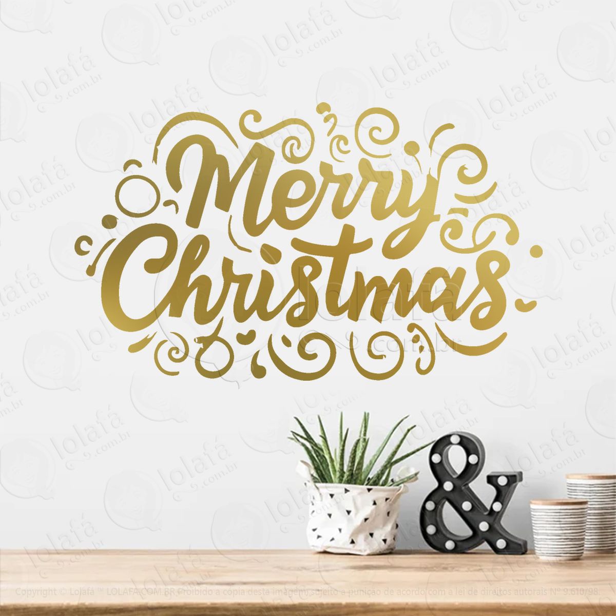 frase merry christmas adesivos de natal mod:451