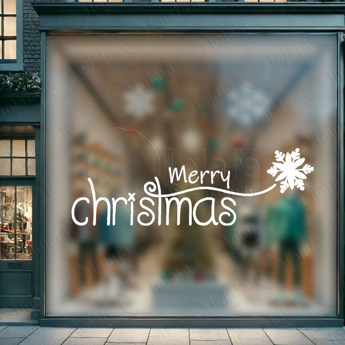 frase merry christmas floco de neve adesivos de natal mod:458