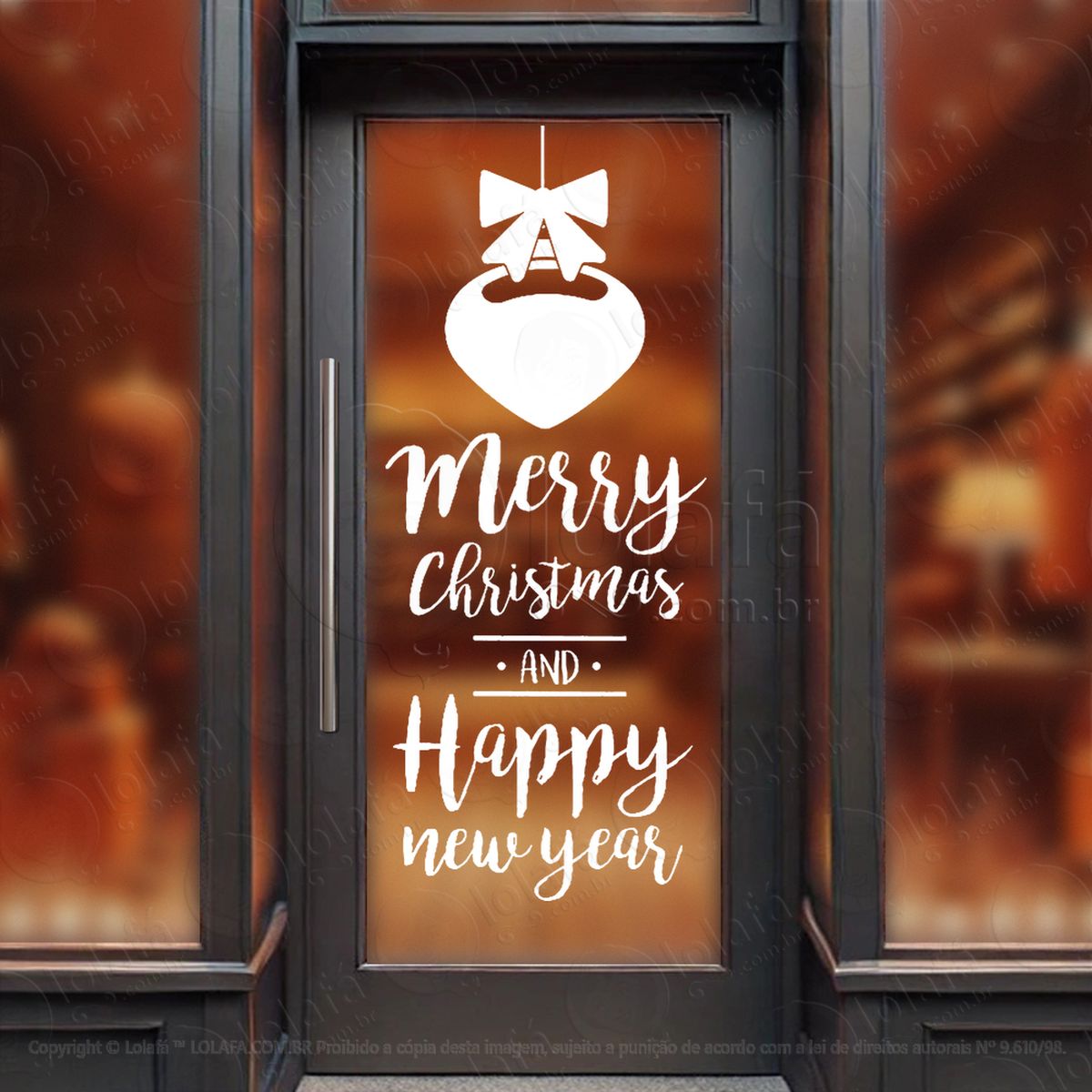 frase merry christmas & new year adesivos de natal mod:470