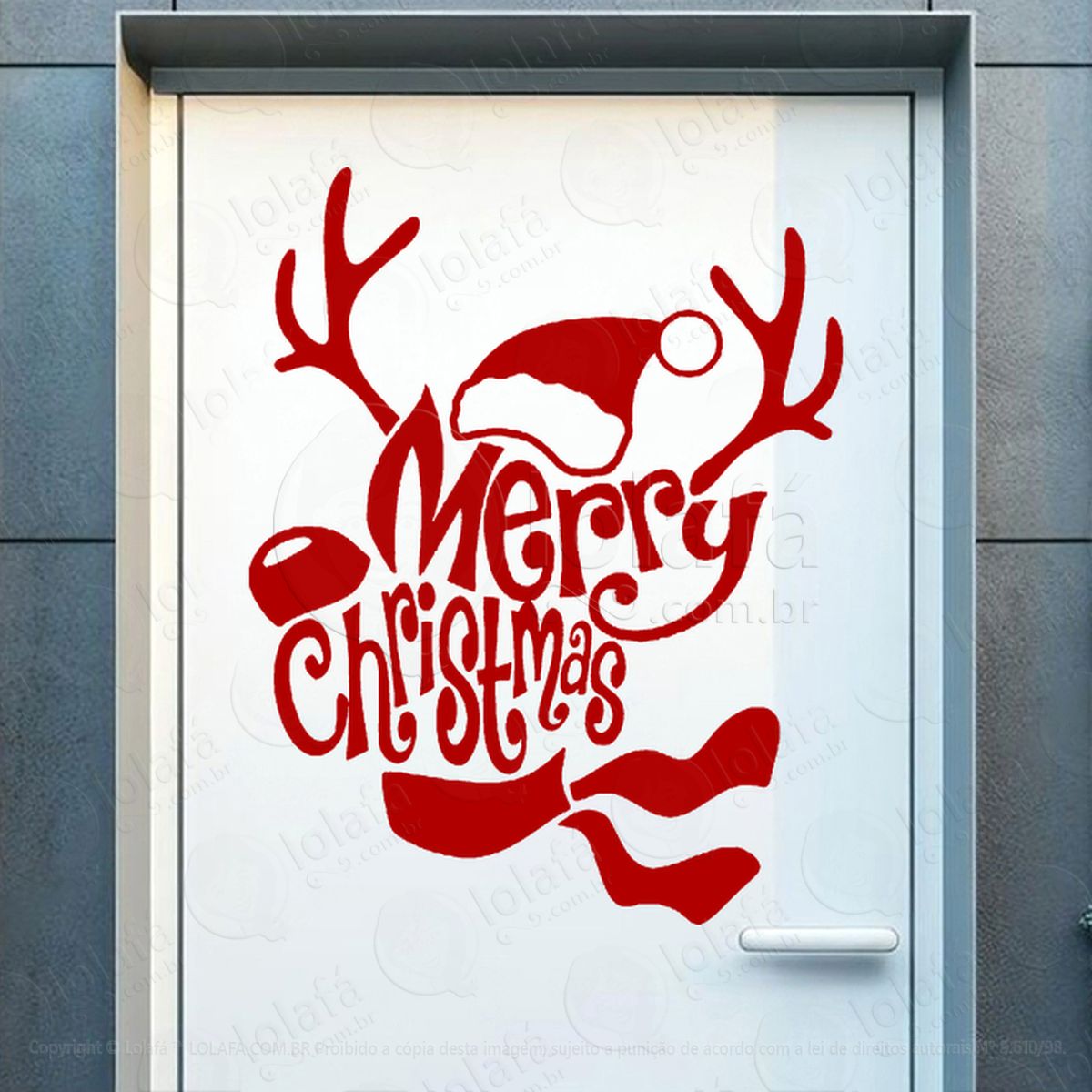 frase merry christmas rena adesivos de natal mod:472