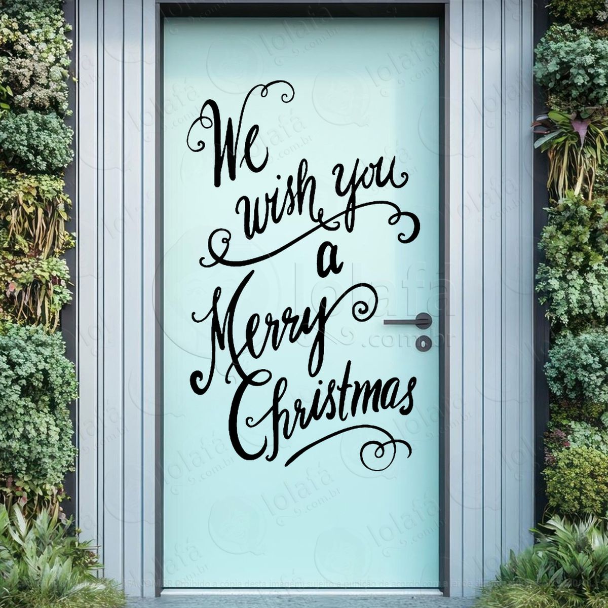 frase we wish you a merry christmas adesivos de natal mod:486