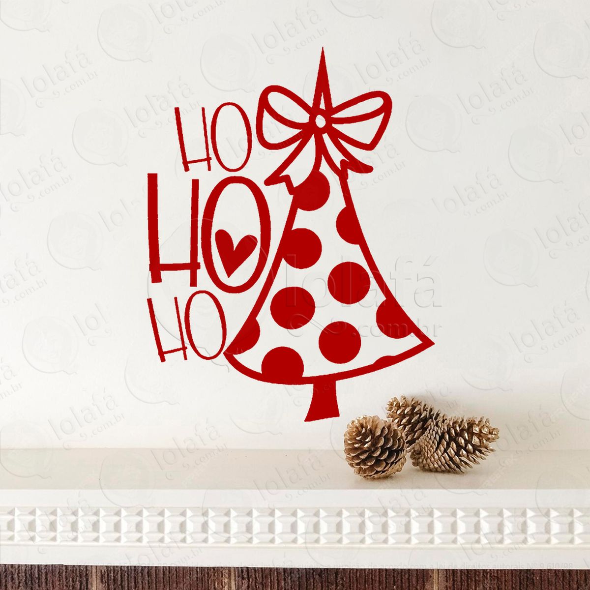 Árvore de natal e frase ho ho ho adesivos de natal mod:498
