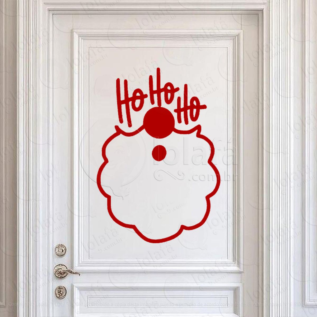 Papai Noel e Frase Ho Ho Ho Adesivos De Natal Mod:499