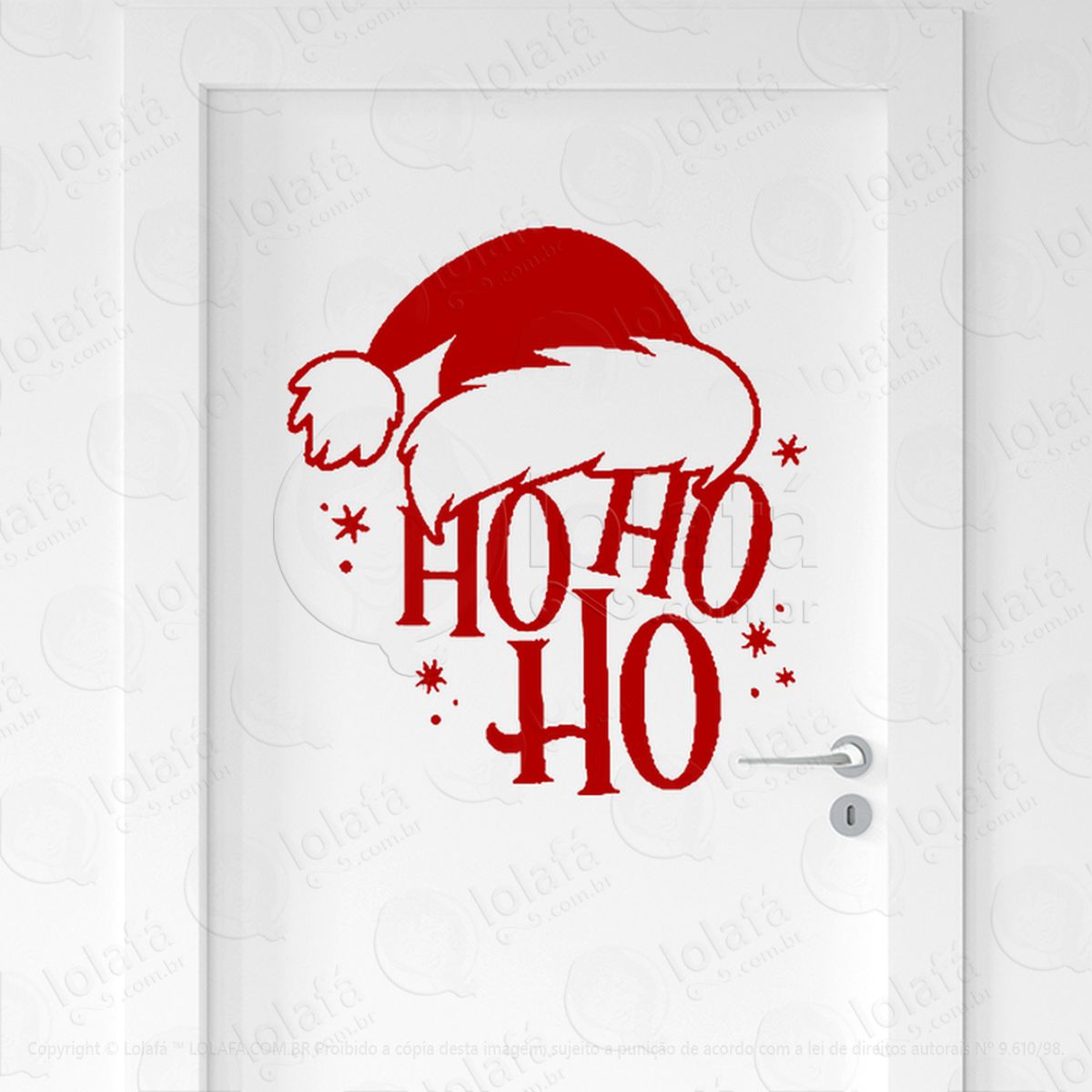 trenó do papai noel frase ho ho ho adesivos de natal mod:502