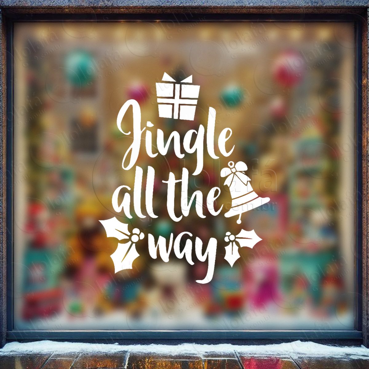 frase de natal jingle all the way adesivos de natal mod:507
