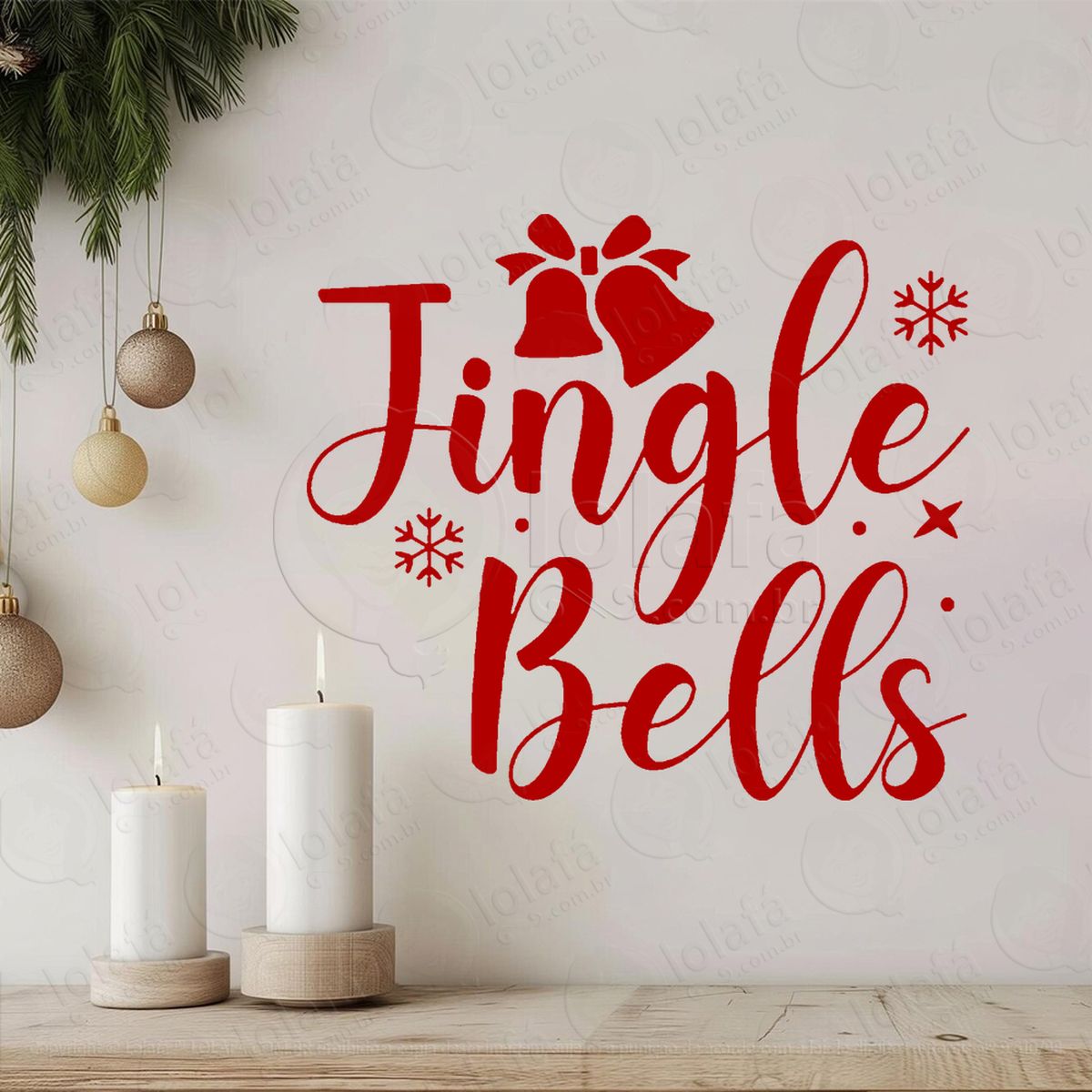 frase de natal jingle bells adesivos de natal mod:508