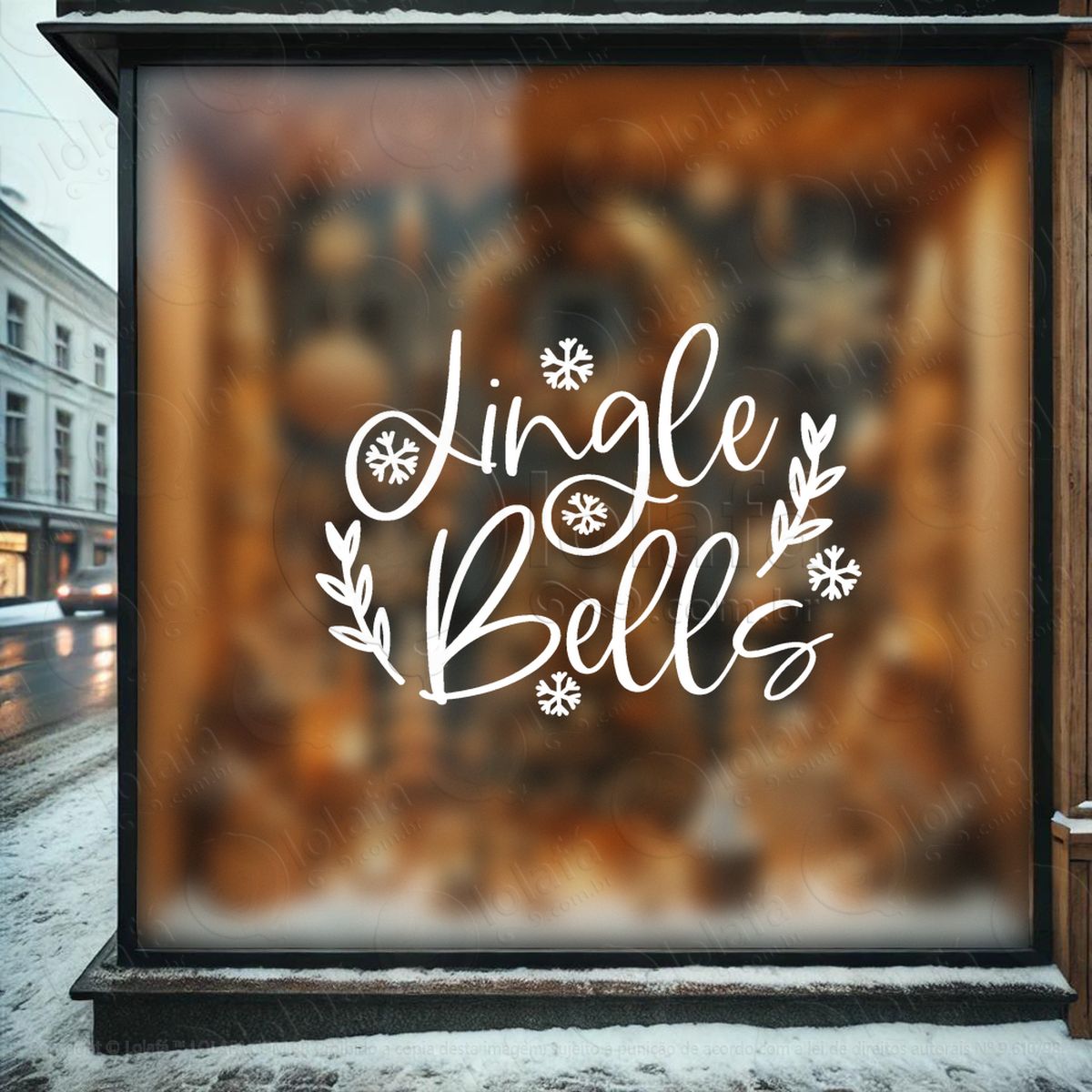 frase de natal jingle bells adesivos de natal mod:509
