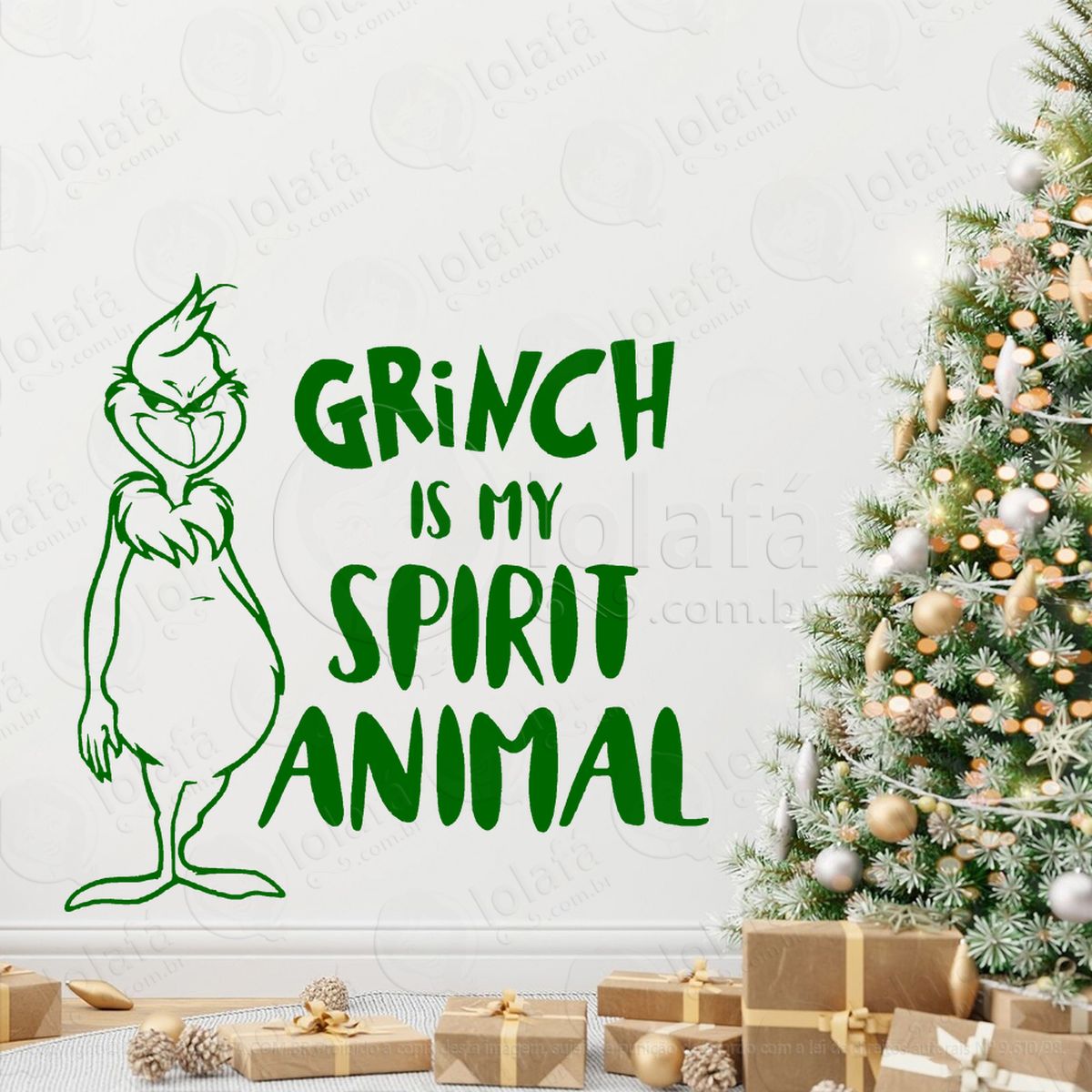 frase grinch is my spirit animal adesivos de natal mod:513