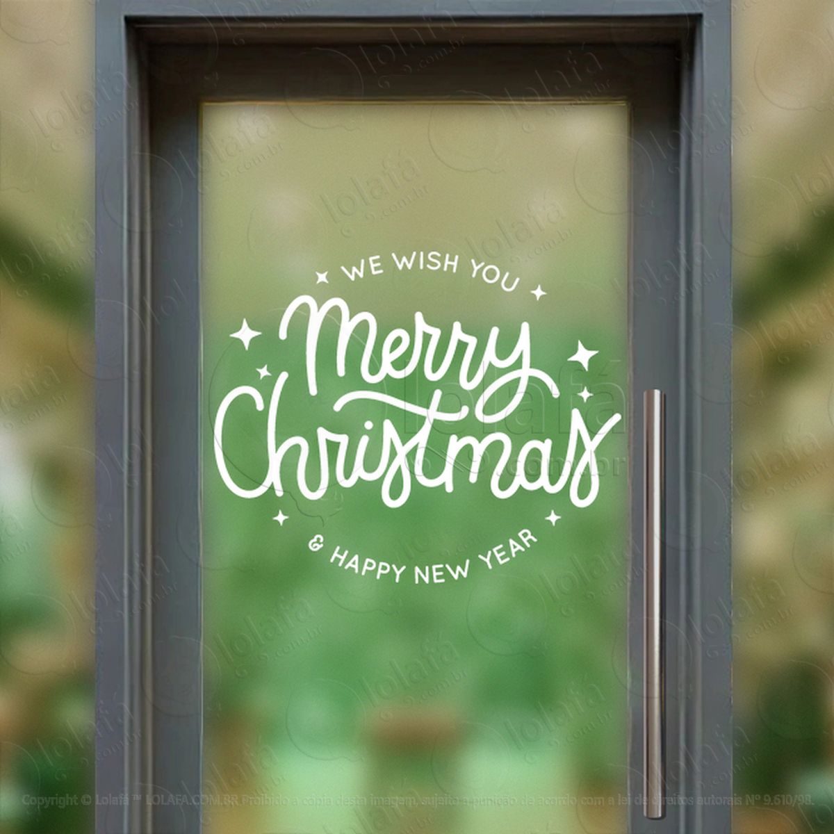 frase merry christmas & new year adesivos de natal mod:519