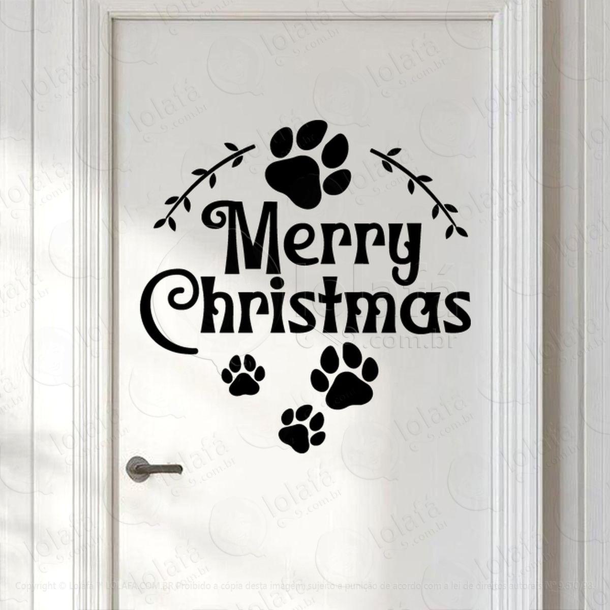 patas pet e frase merry christmas adesivos de natal mod:523