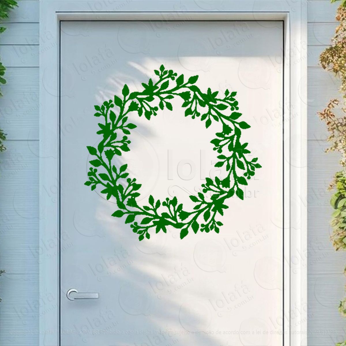 guirlanda de natal com folhas adesivos de natal mod:531
