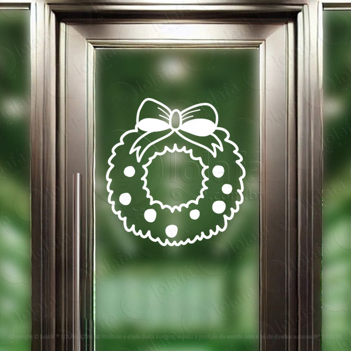 guirlanda de natal com laço adesivos de natal mod:544