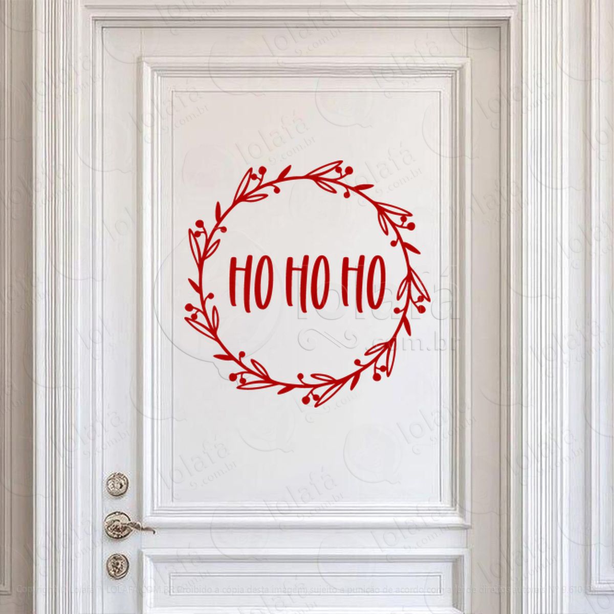 guirlanda de natal folhas ho ho ho adesivos de natal mod:548