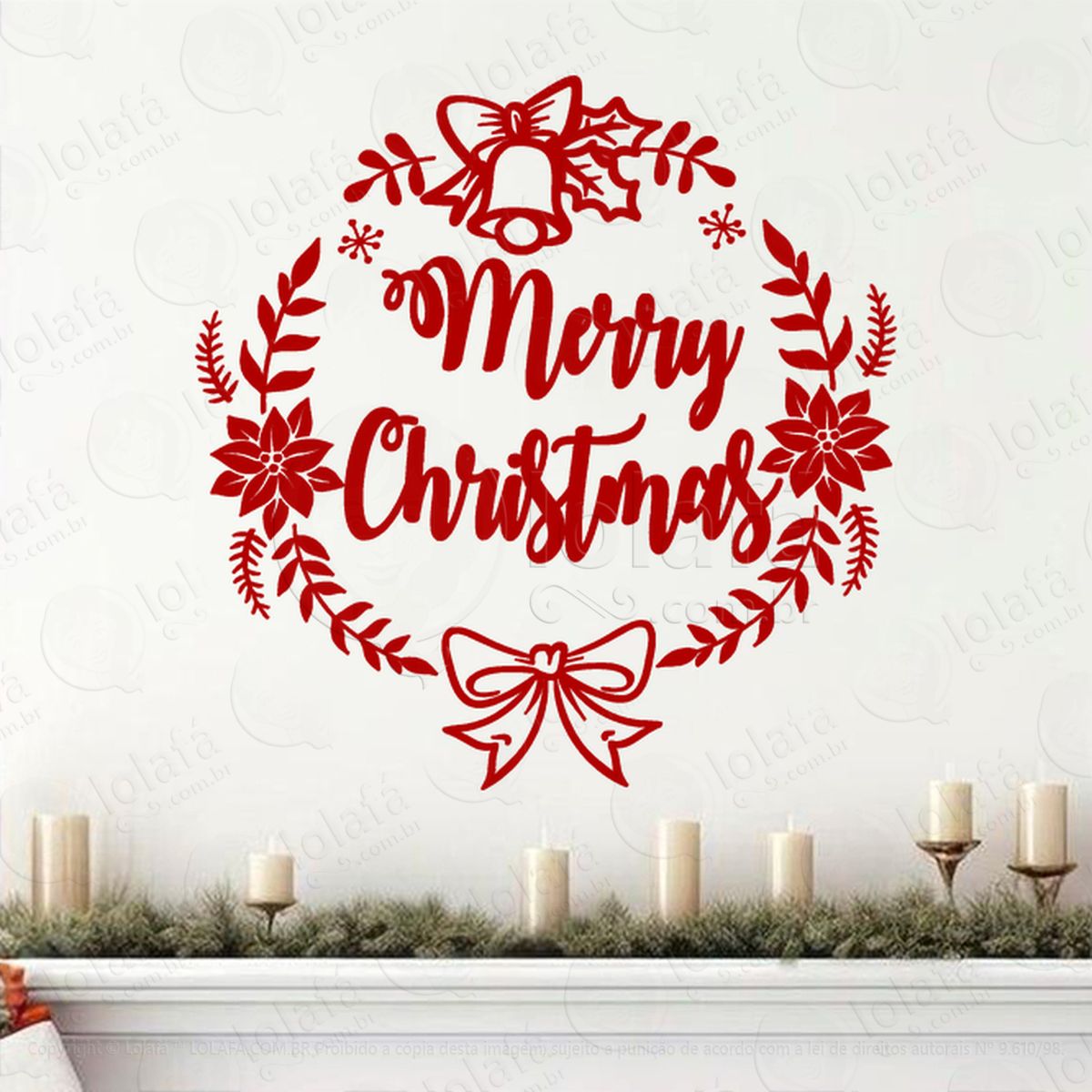 guirlanda de natal merry christmas adesivos de natal mod:549