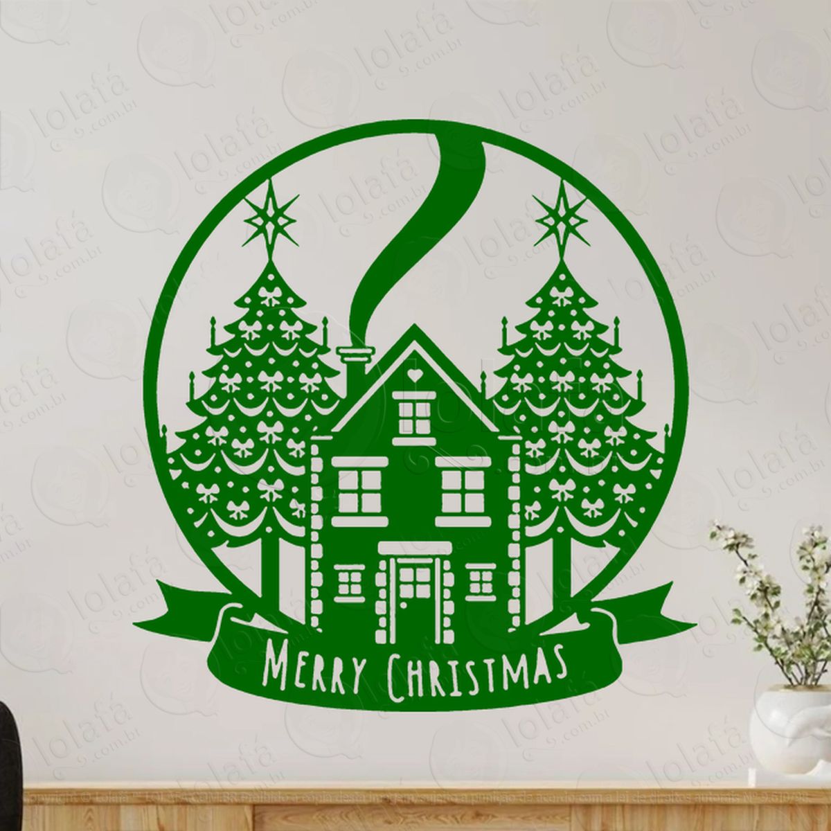 guirlanda de natal merry christmas adesivos de natal mod:550