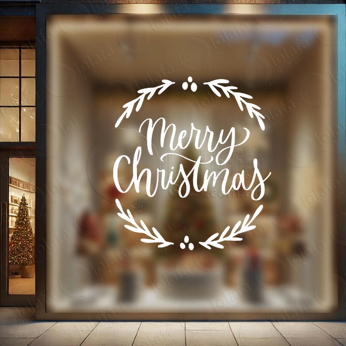 guirlanda de natal merry christmas adesivos de natal mod:553