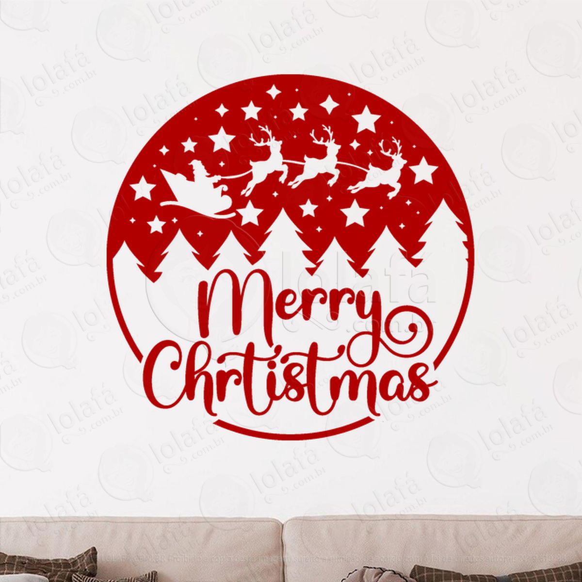 guirlanda de natal merry christmas adesivos de natal mod:554