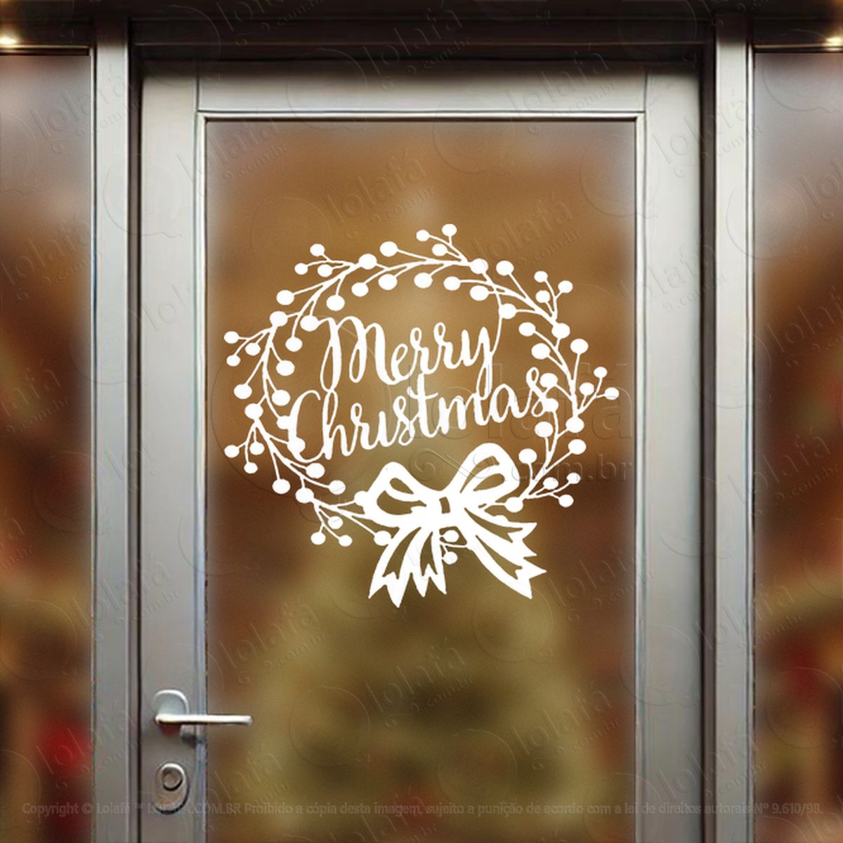 guirlanda de natal merry christmas adesivos de natal mod:555
