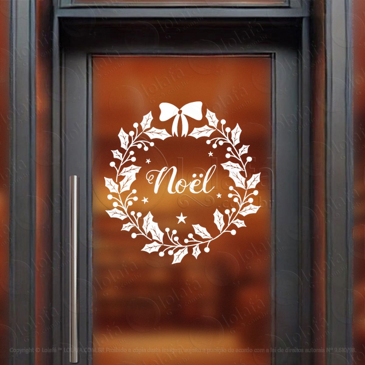 guirlanda de natal folhas noel adesivos de natal mod:559