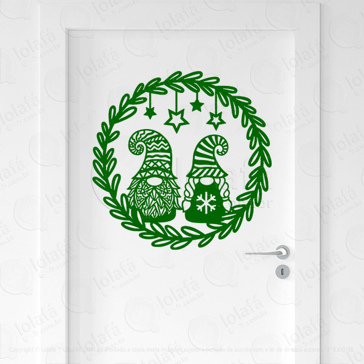 Guirlanda de Natal com Gnomos Adesivos De Natal Mod:561