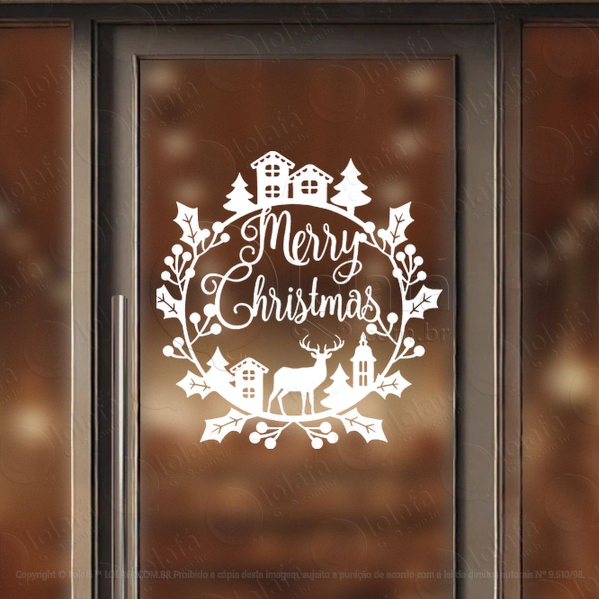 guirlanda de natal merry christmas adesivos de natal mod:580