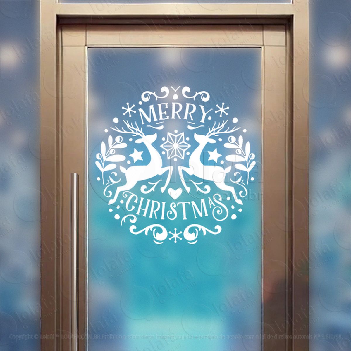 guirlanda de natal merry christmas adesivos de natal mod:582