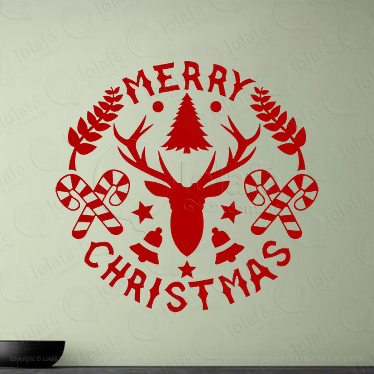 guirlanda de natal merry christmas adesivos de natal mod:583