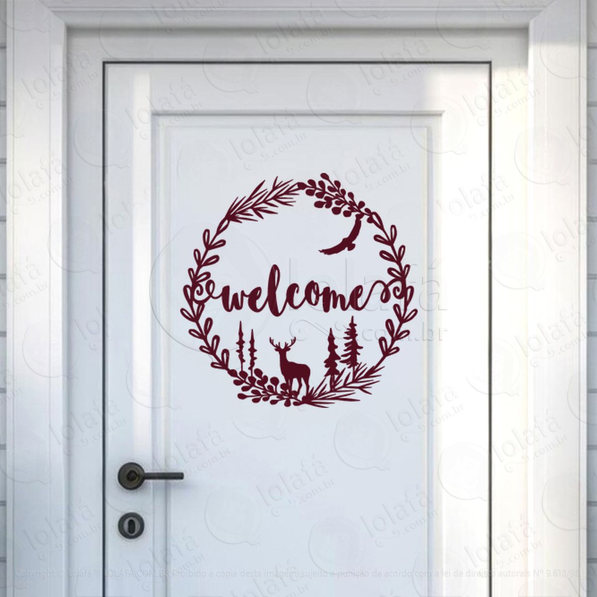 guirlanda de natal rena welcome adesivos de natal mod:586