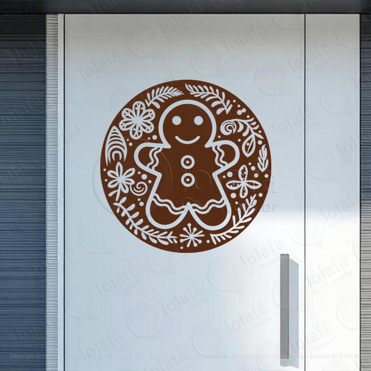guirlanda de natal gingerbread adesivos de natal mod:593
