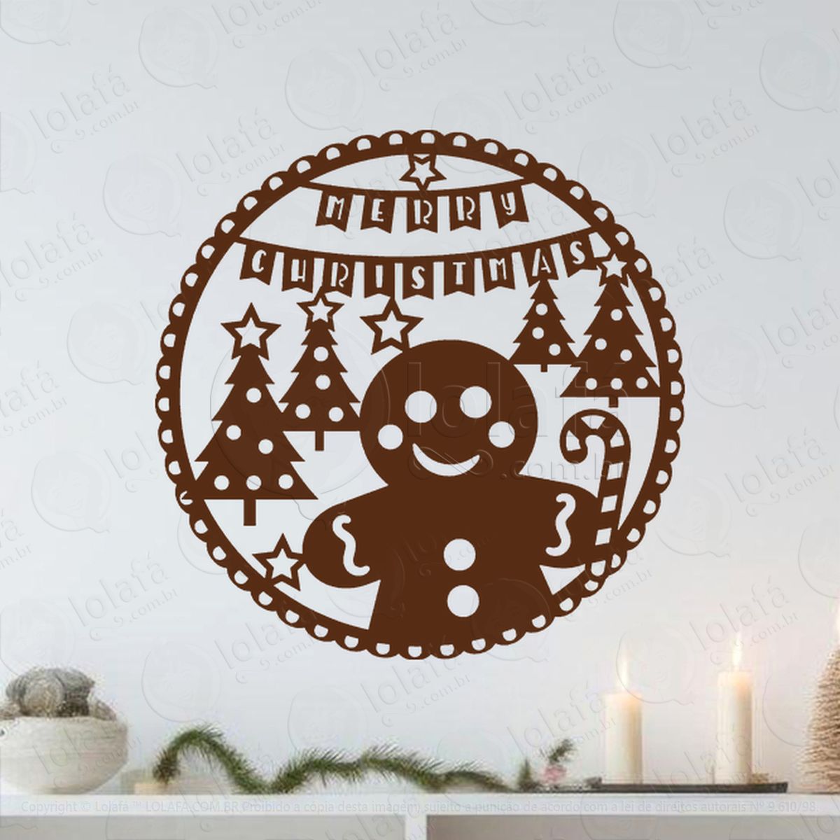 guirlanda de natal merry christmas adesivos de natal mod:595