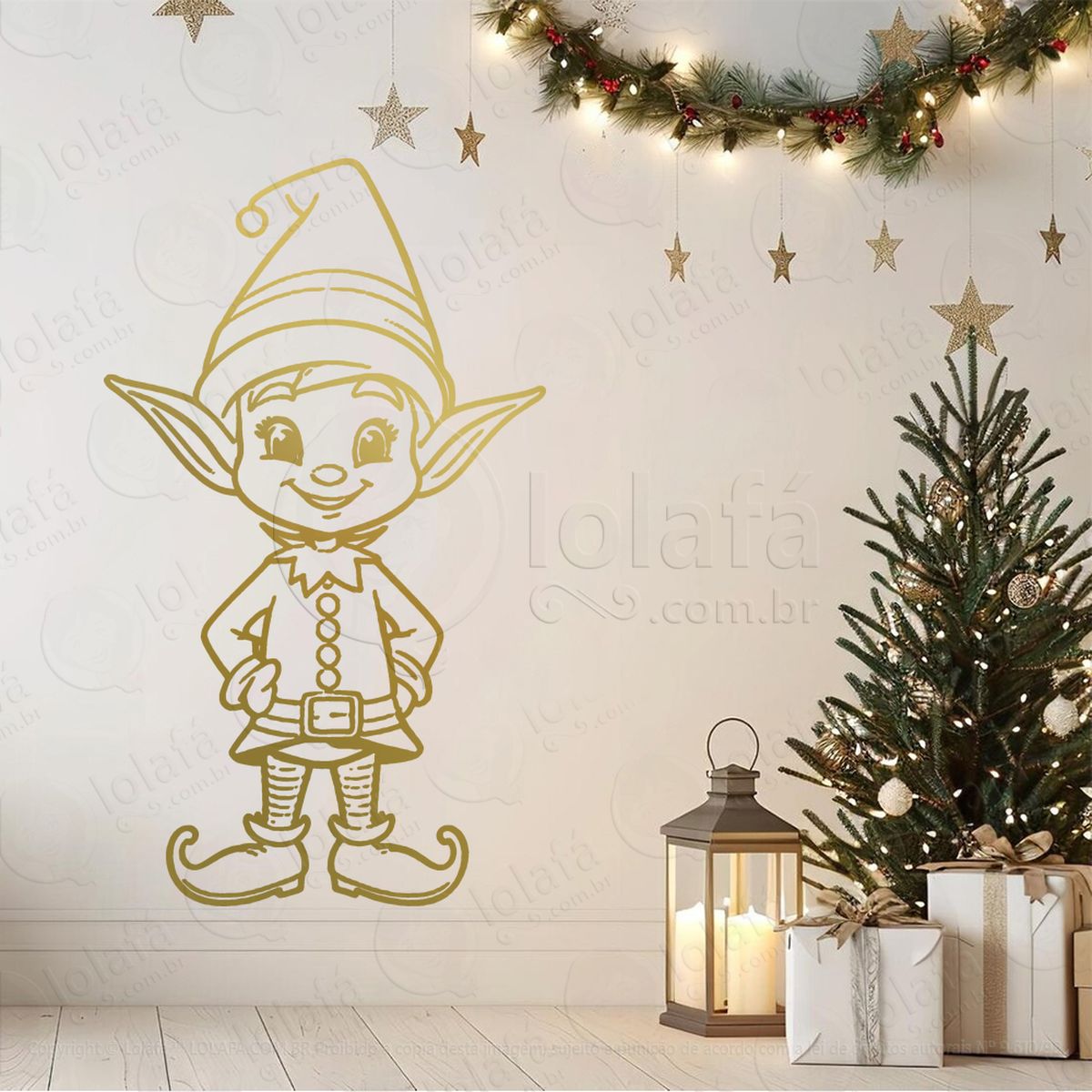 duende ajudante do papai noel adesivos de natal mod:597