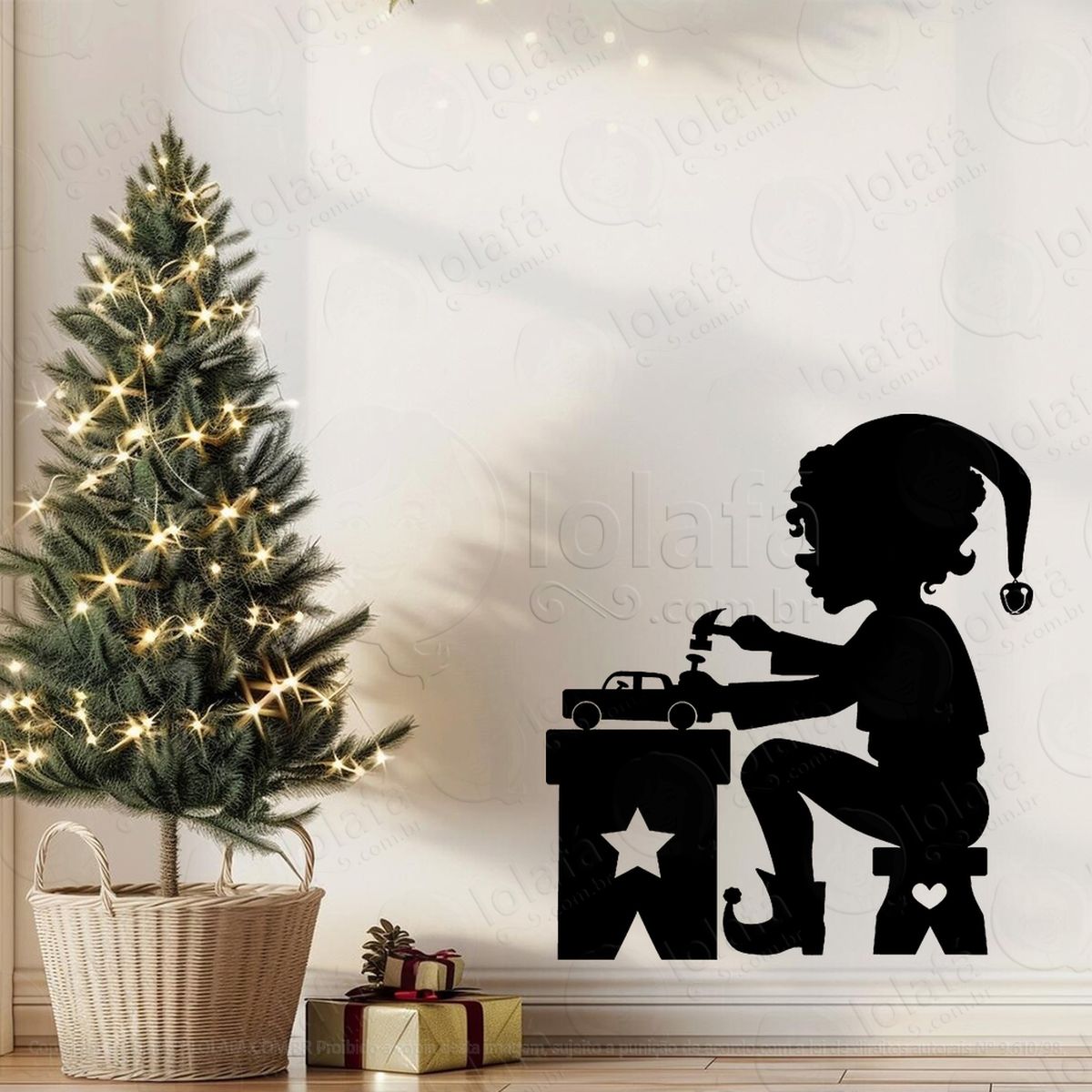 duende ajudante do papai noel adesivos de natal mod:598