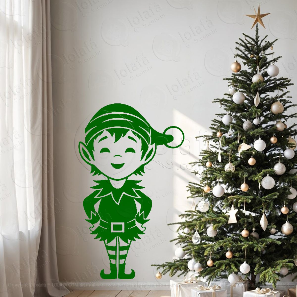 duende ajudante do papai noel adesivos de natal mod:603