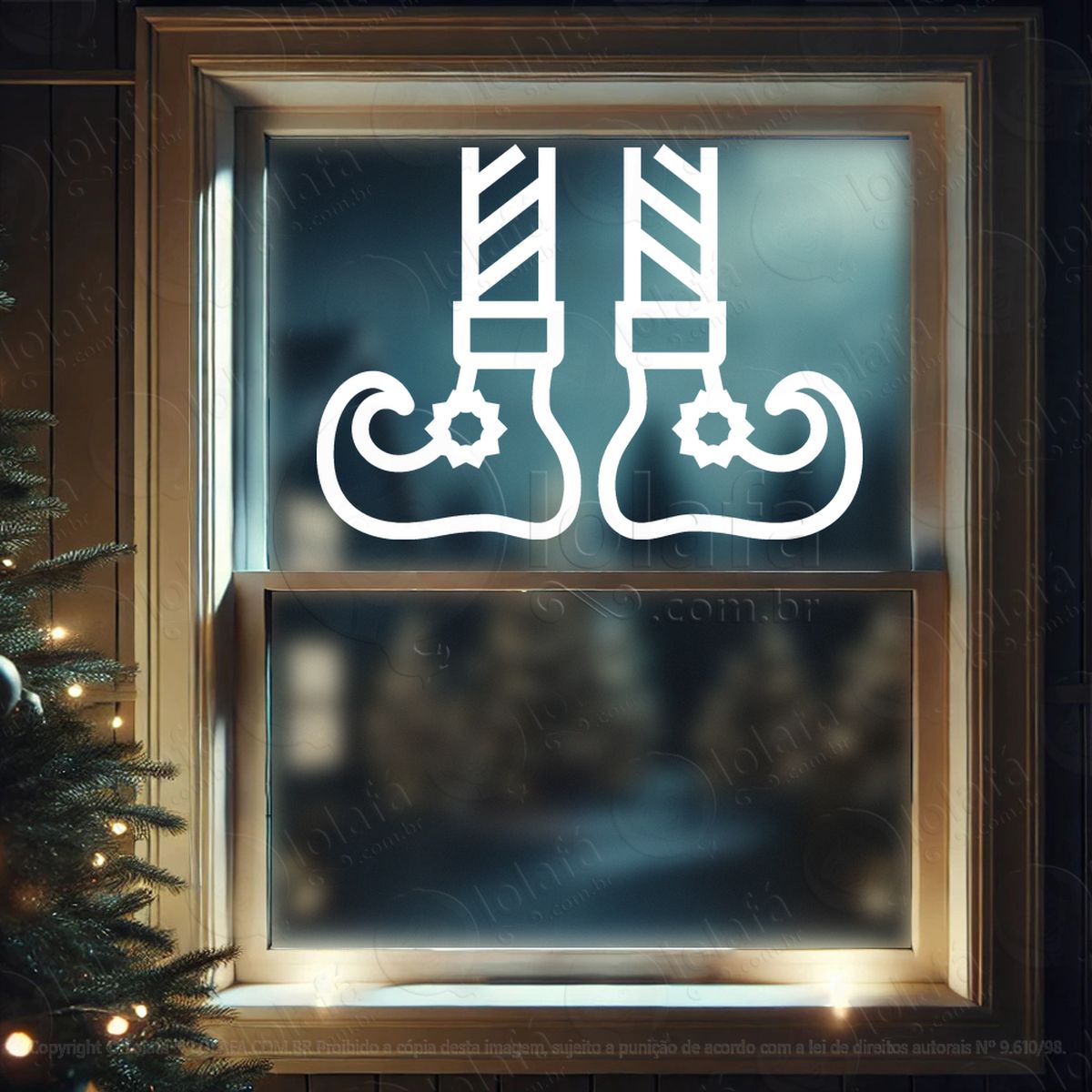pernas de duende ajudante do noel adesivos de natal mod:605