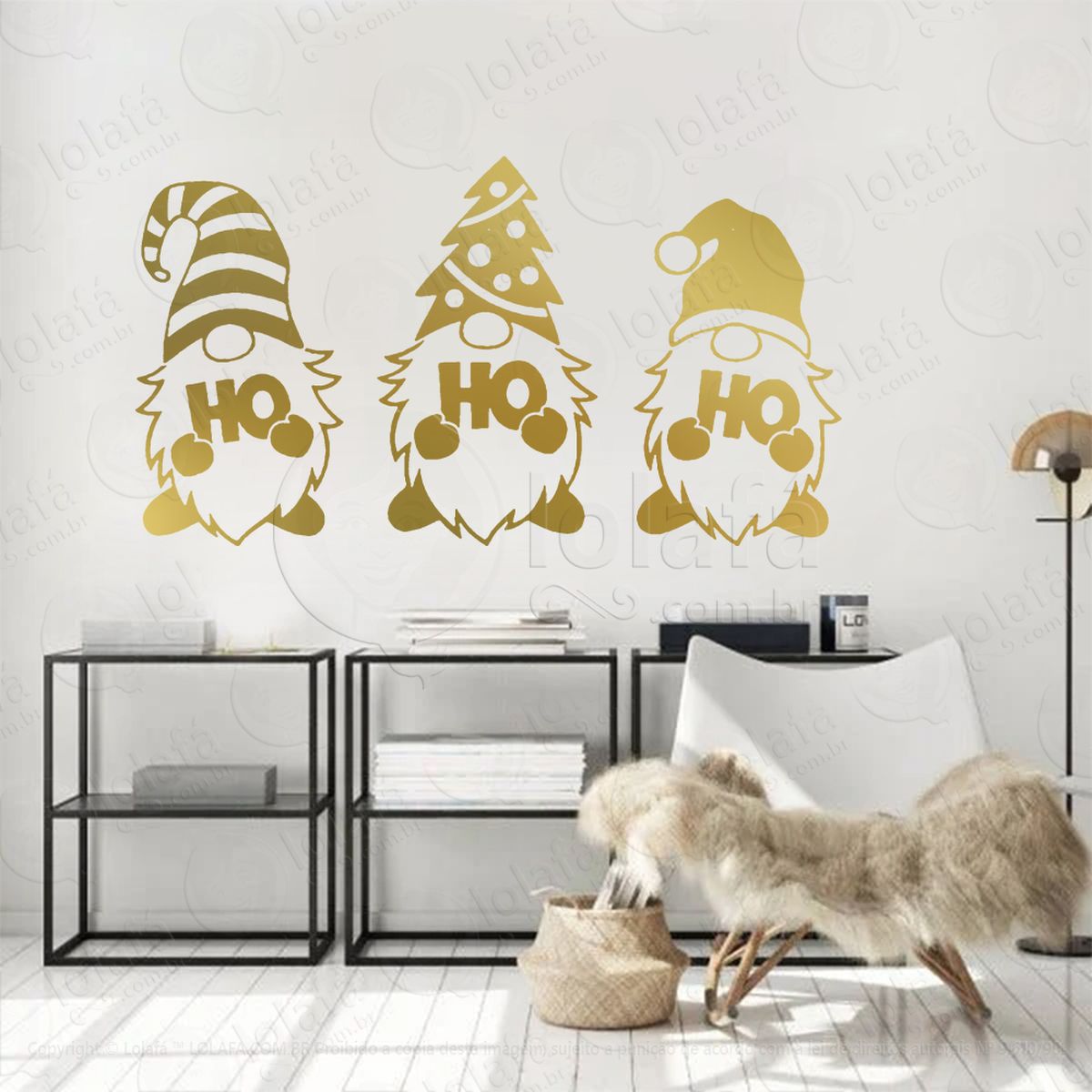 gnomos ajudantes do noel ho ho ho adesivos de natal mod:606