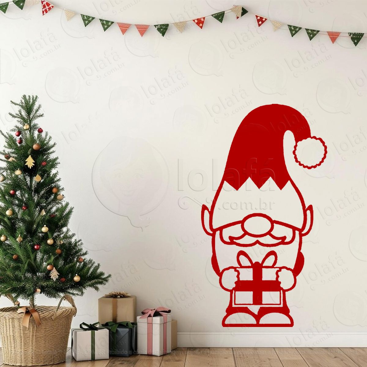 gnomo ajudante do papai noel adesivos de natal mod:611