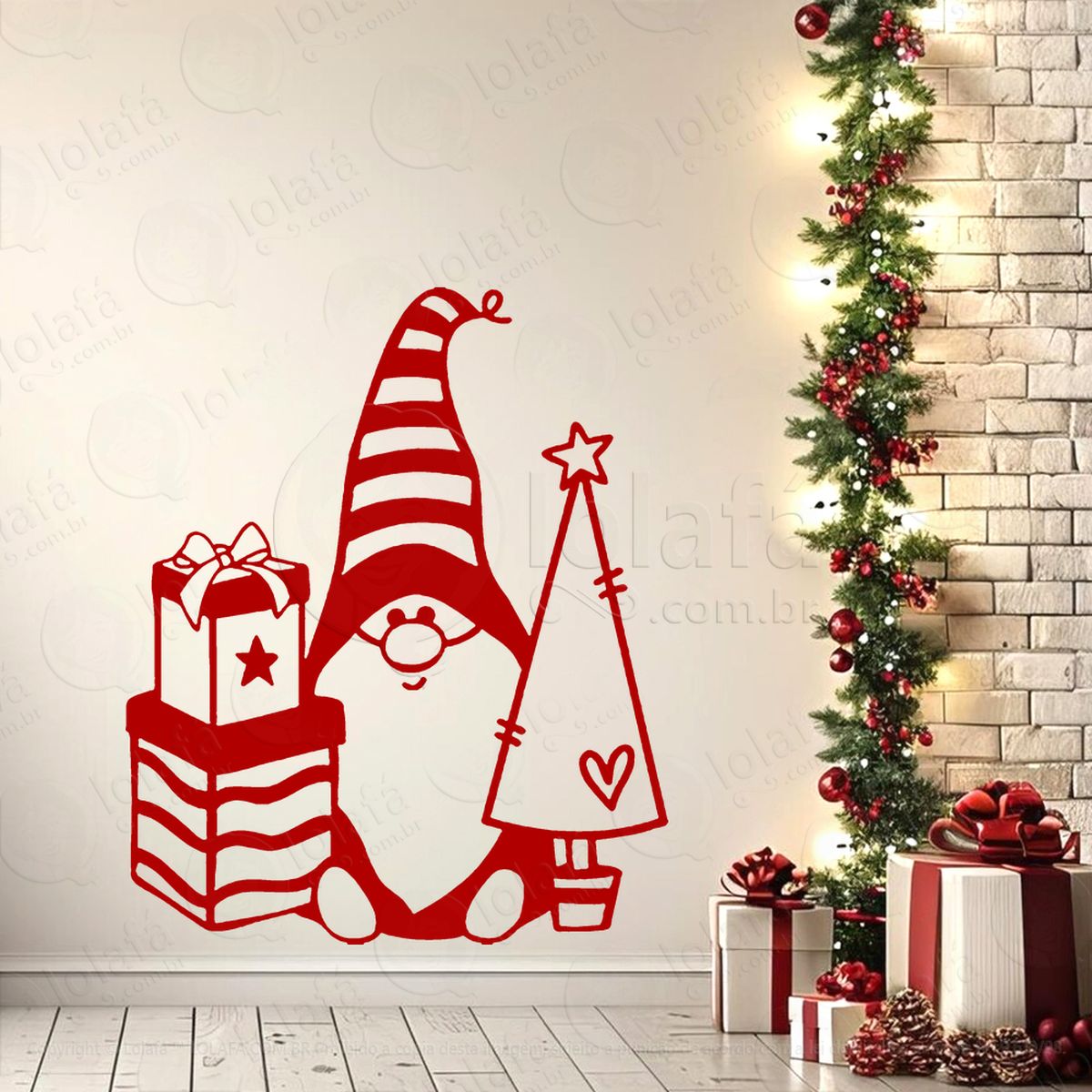 gnomo ajudante do papai noel adesivos de natal mod:614