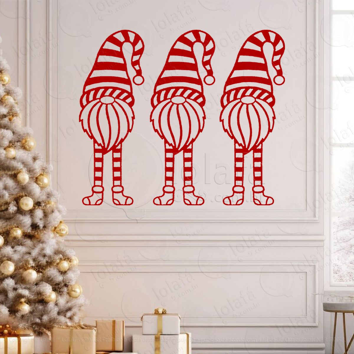 gnomos ajudantes do papai noel adesivos de natal mod:615