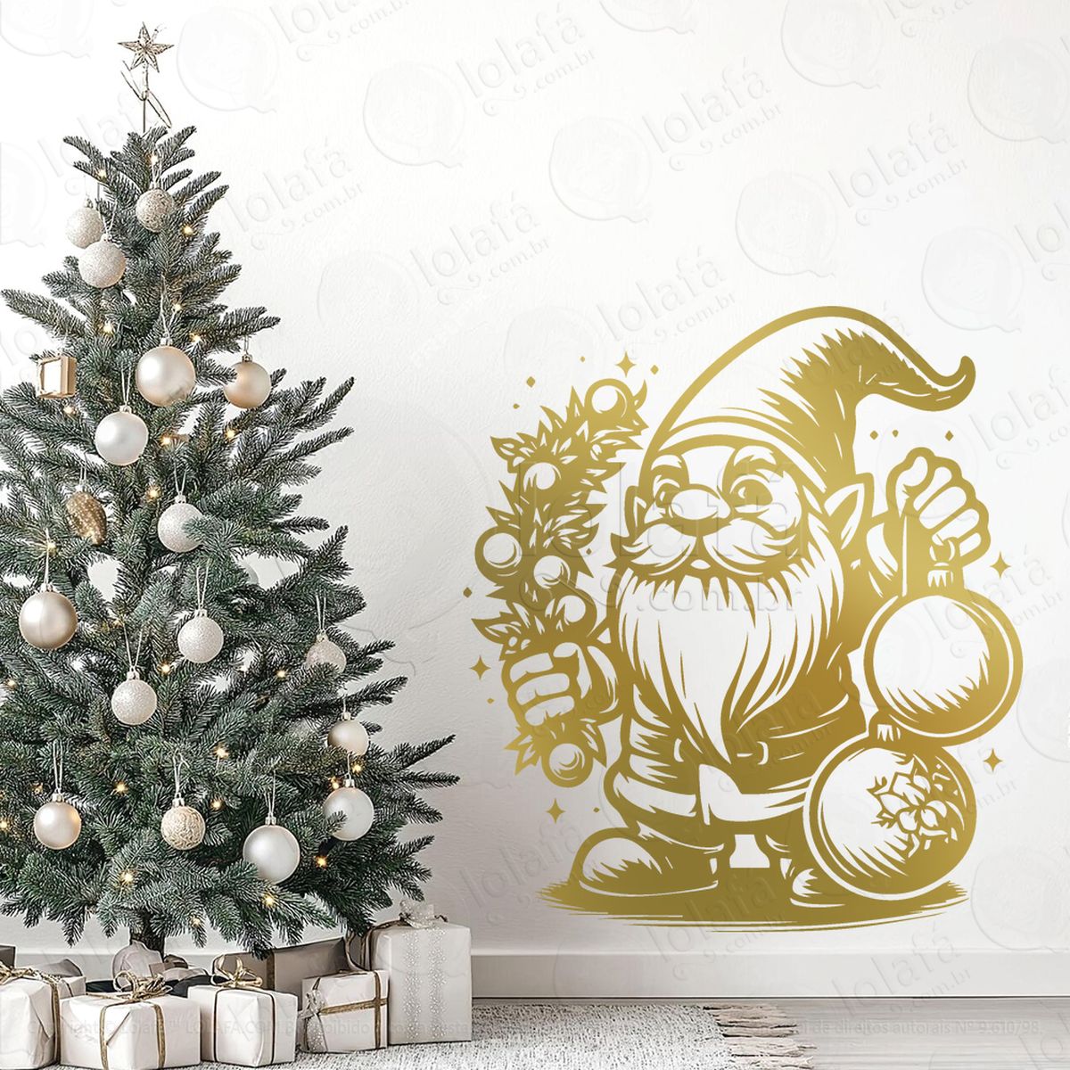 gnomo ajudante do papai noel adesivos de natal mod:618