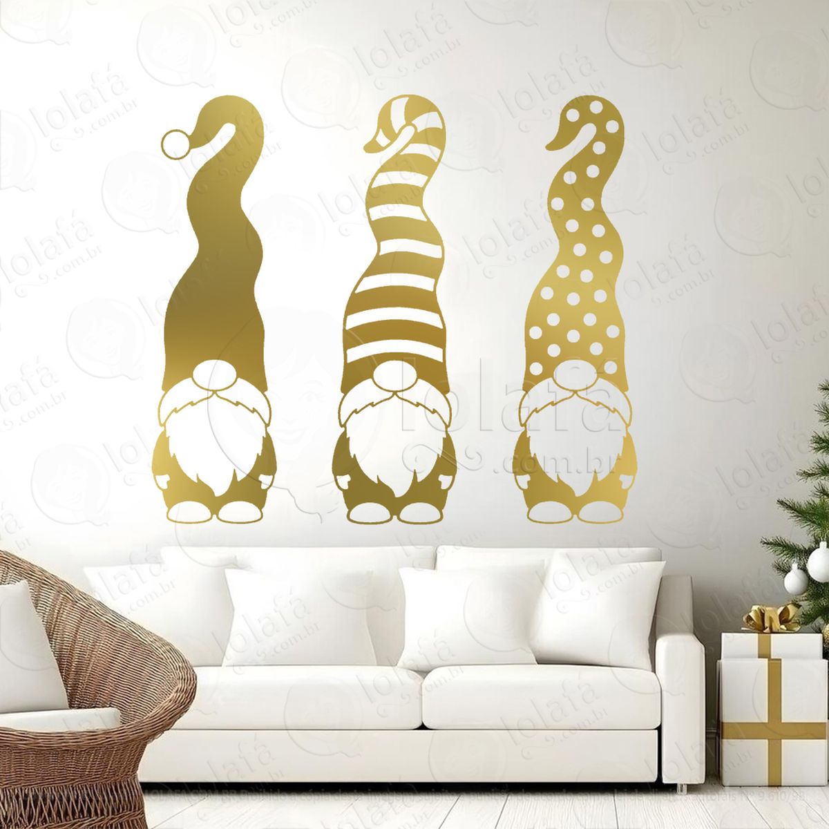 gnomos ajudantes do papai noel adesivos de natal mod:624