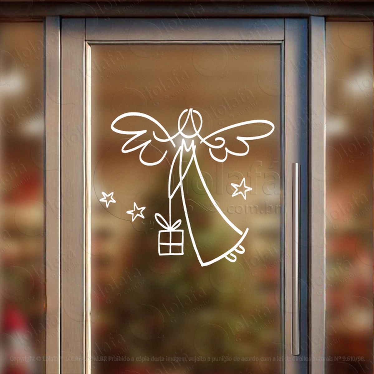 anjo com presente adesivos de natal mod:640
