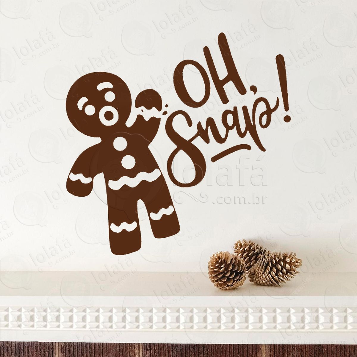 biscoito de gengibre frase oh snap! adesivos de natal mod:651