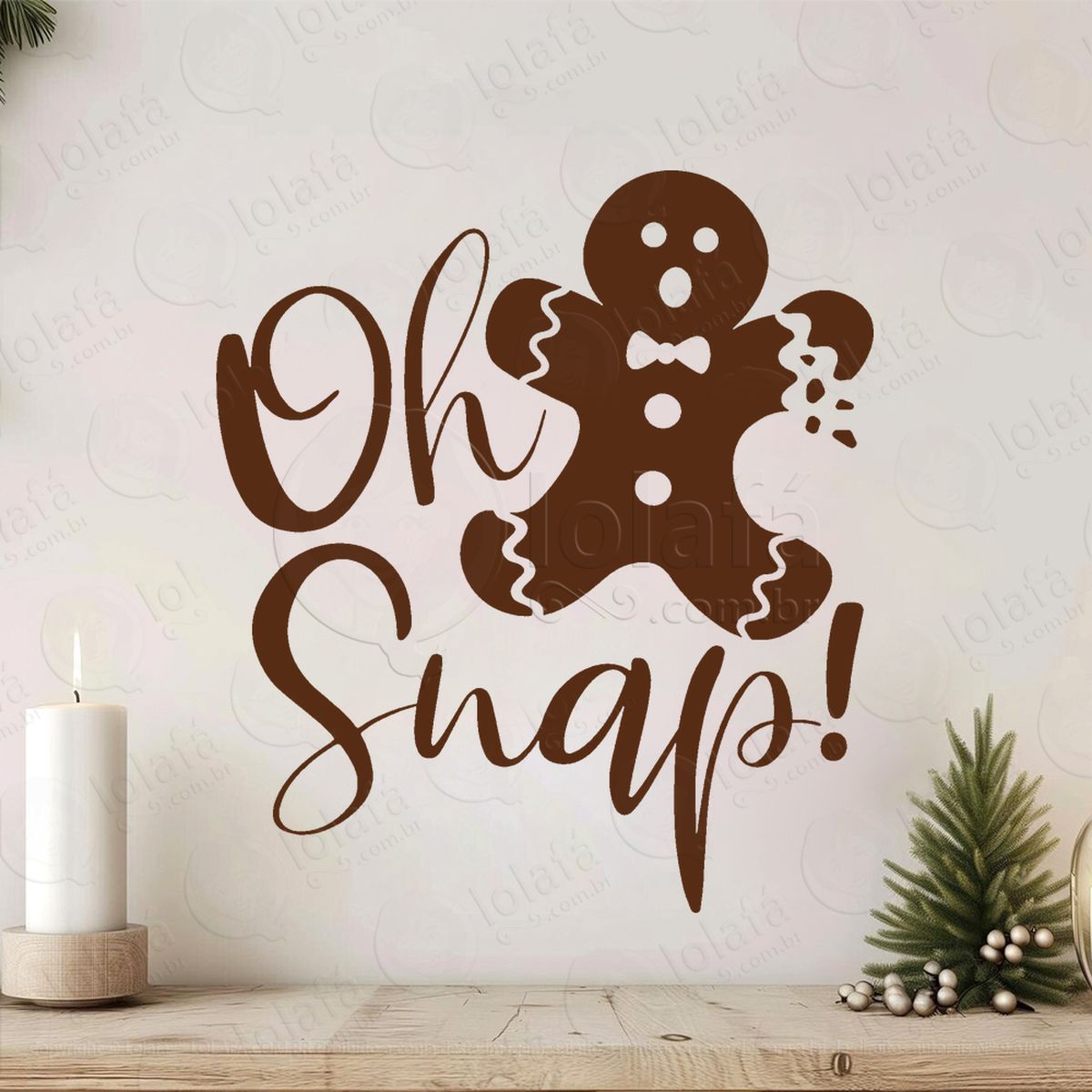biscoito de gengibre frase oh snap! adesivos de natal mod:652