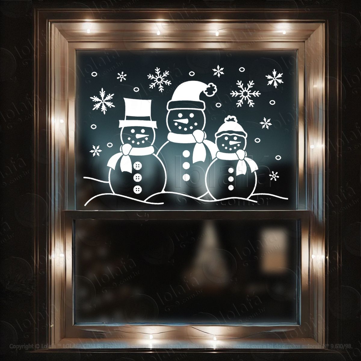 bonecos de neve e flocos de neve adesivos de natal mod:678