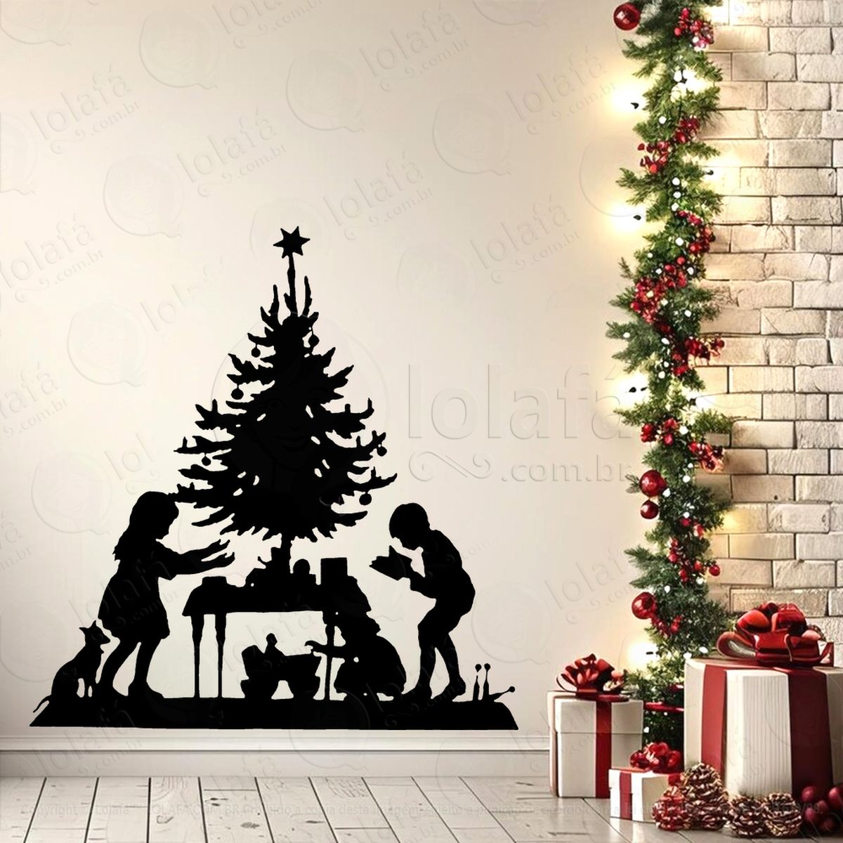 cenário crianças decorando Árvore adesivos de natal mod:681